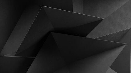 Wall Mural - mimalistic gray geometric shapes of triangles. gray background. 3d rendering