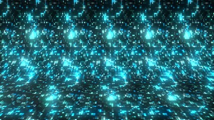 Poster - Moving 3d background with shiny squares. Motion. Beautiful background with shimmering disco-style pictures. Futuristic background with shimmering disco squares