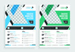 Modern corporate business flyer template, geometric shape two colors scheme in a4 size