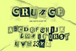 A set of grunge alphabet old and worn letters. Vector type illustration