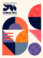 Modern geometric colourful shapes and pattern background. Vector illustration