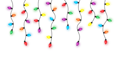 Wall Mural - christmas lights string isolated on white background vector