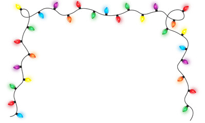 Wall Mural - christmas lights string isolated on white background vector