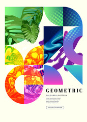 Wall Mural - bright and bold geometric textures and patterns creative background. vector illustration