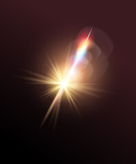transparent sun lens flare effect. vector illustration.