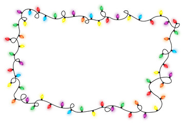 Wall Mural - christmas lights string isolated on white background vector