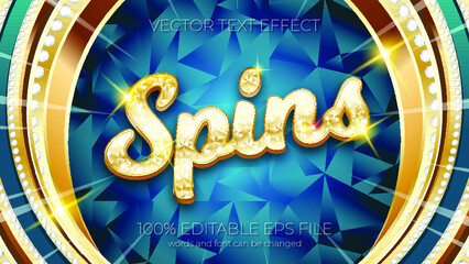 Poster - Spins editable text effect style, EPS editable text effect