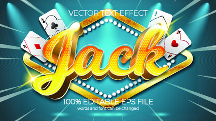 Poster - black jack editable text effect style, EPS editable text effect