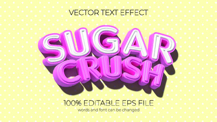 Poster - sugar crush editable text effect style, EPS editable text effect