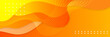 Orange abstract banner background. Abstract modern orange yellow white banner background gradient color. Yellow and orange gradient with circle halftone pattern curve wave decoration.