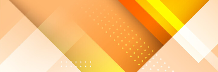 Orange abstract banner background. Abstract modern orange yellow white banner background gradient color. Yellow and orange gradient with circle halftone pattern curve wave decoration.