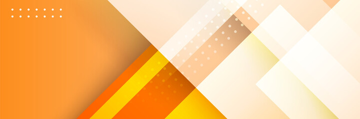 Orange abstract banner background. Abstract modern orange yellow white banner background gradient color. Yellow and orange gradient with circle halftone pattern curve wave decoration.