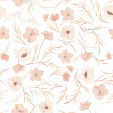 Watercolor Flower Seamless Pattern