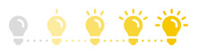 Idea Creation Process Vector Icon Illustration. Creativity Development Banner With Light Bulb Symbol.