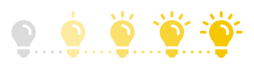 Aufkleber - Idea creation process vector icon illustration. Creativity development banner with light bulb symbol.