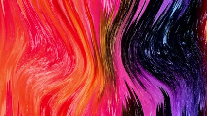 Leinwandbilder - Animated 3D waving cloth texture. Liquid holographic background. Smooth silk cloth surface with ripples and folds in tissue. 4K 3D rendering seamless looping animation