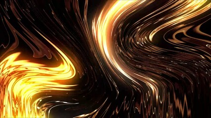 Aufkleber - Animated 3D waving cloth texture. Liquid holographic background. Smooth silk cloth surface with ripples and folds in tissue. 4K 3D rendering seamless looping animation