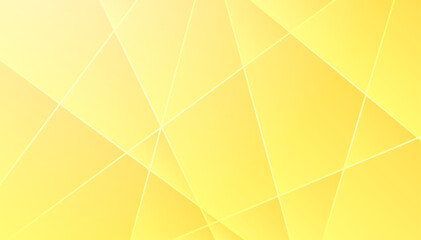 Poster - abstract polygonal luxury golden line with yellow background.
