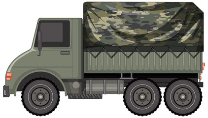 Wall Mural - Military vehicle on white background