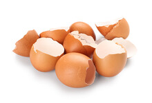 Heap Of Egg Shells On White Background