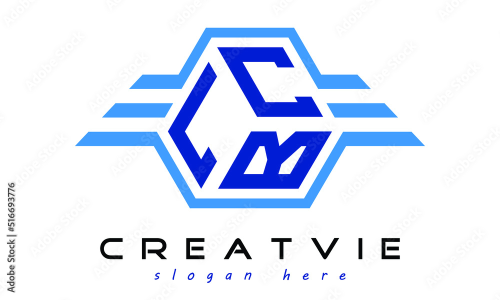 LCB three letter geometrical wings logo design vector template ...
