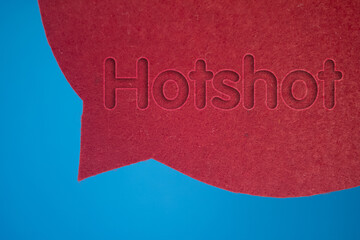 Poster - Speech bubble in front of colored background with Hotshot text.