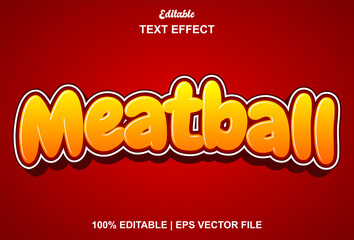 meatball text effect with red color editable.