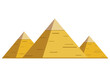 Three egypt ancient pyramids of giza are egyptian pharaoh tomb on white background flat vector icon design.