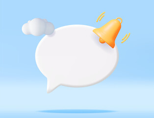 Aufkleber - 3D Notification Popup with Bell Icon.