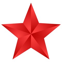 Wall Mural - 3d red star on a white background