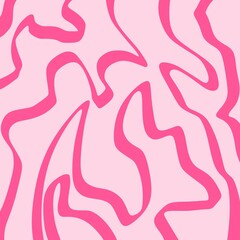 Poster - Simple background with pink waving lines pattern