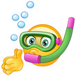 Emoji emoticon snorkeling or diving
