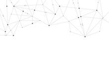 Compact Polygonal Technology Network Connected Dots And Lines Background Template. Blockchain Linked Global Digital Database Graphic Vector.
