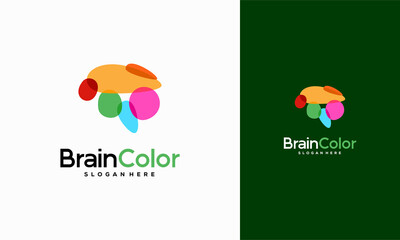 Wall Mural - colorful brainstorm logo vector, brain logo designs template, ideas design concept,