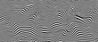 © Vitalii - Abstract optical illusion wave. A flow of black and white stripes forming a wavy distortion effect. Vector Illustration.