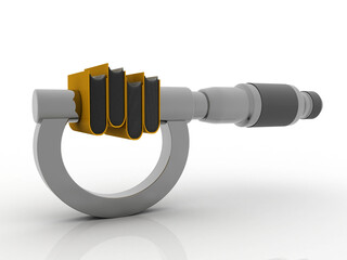 Poster - 3d rendering folder on screw gauge