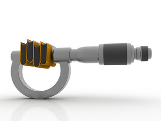 Poster - 3d rendering folder on screw gauge