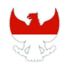 Wall Mural - Indonesian Flag Inside National Symbol Garuda Vector Illustration Background