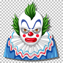 Poster - Scary clown head on grid background