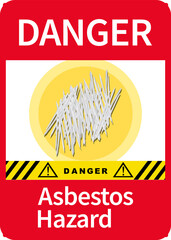 Wall Mural - Danger asbestos hazard warning sign