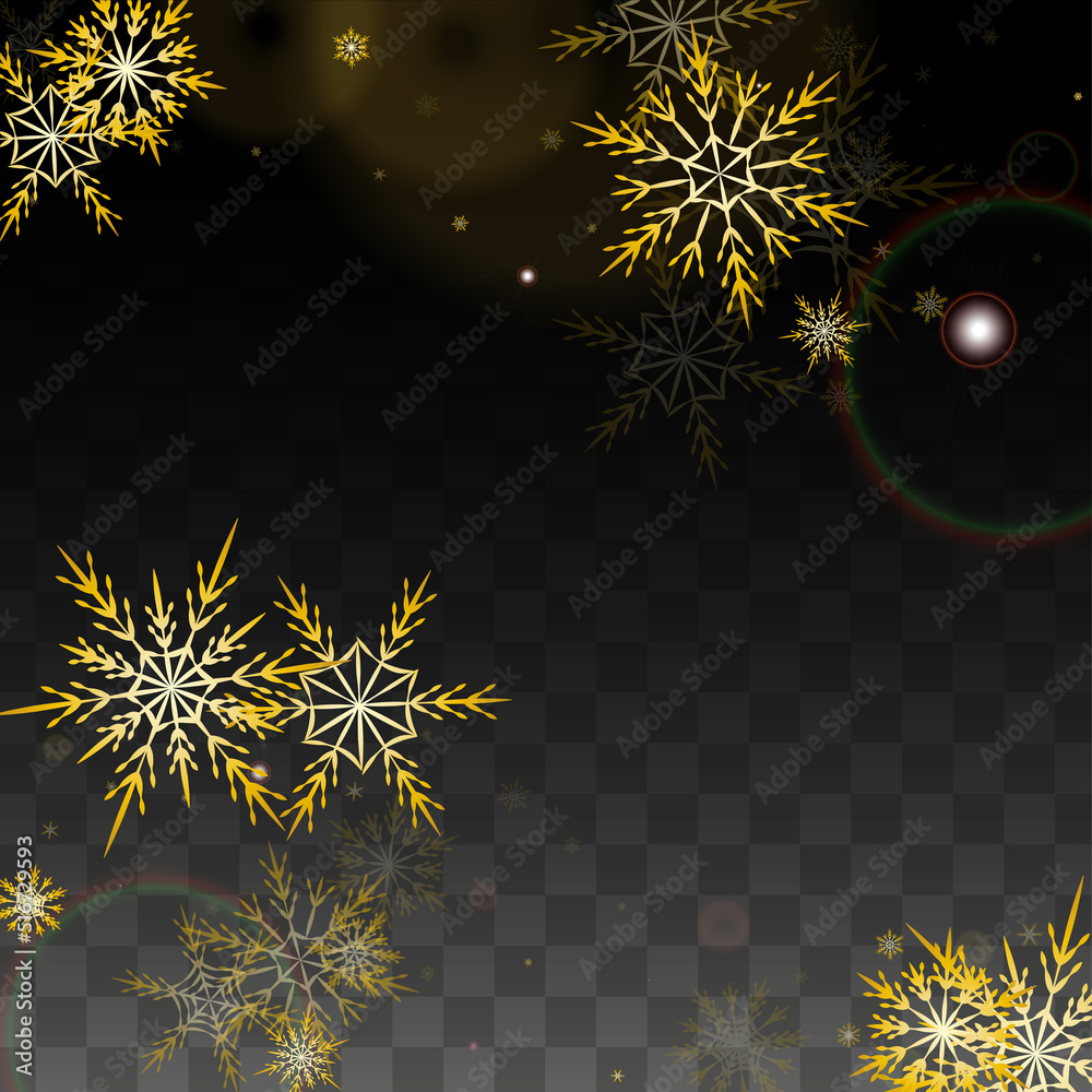 Christmas Vector Background with Gold Falling Snowflakes Isolated on ...