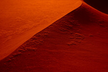 Abstract Alien Photo. Dune On The Red Planet. Background In Red Key. Red Sand, Abstract Sand Dune In Desert.