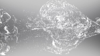 Aufkleber - Elegant fast and slow motion fluid gray white glitter particles seamless loop background.