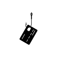 Wall Mural - Hook personal credit card icon isolate on white background