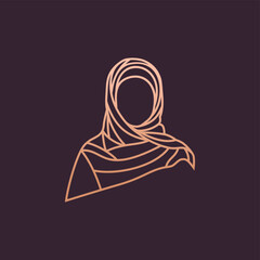 Beauty hijab logo designs vector muslimah fashion logo template