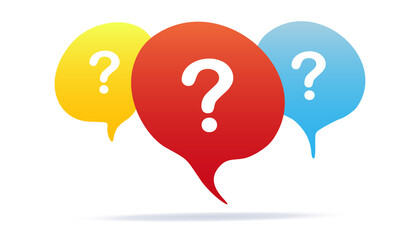 Poster - Colorful message box with question mark icon. Stock Vector