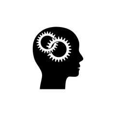 Poster - Gears in the head icon isolated on white background