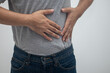 © vachiravit - left side abdominal pain man concept