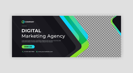 Wall Mural - Facebook cover social media web banner for business digital marketing template