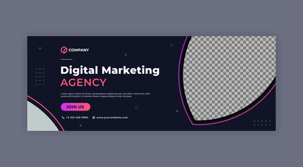 Wall Mural - Facebook cover social media web banner for business digital marketing template